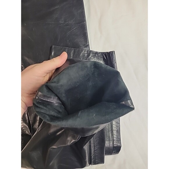 VTG Gap Boot Cut Genuine Leather Pants Women’s 6 Black Mid Rise Y2K Biker Pocket - Picture 11 of 11